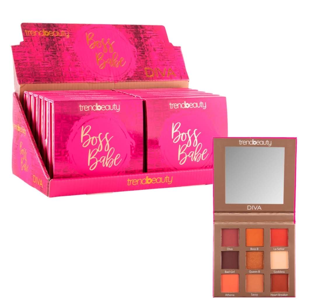 TREND BEAUTY - DIVA EYESHADOW PALETTE - DISPLAY 12 PCS