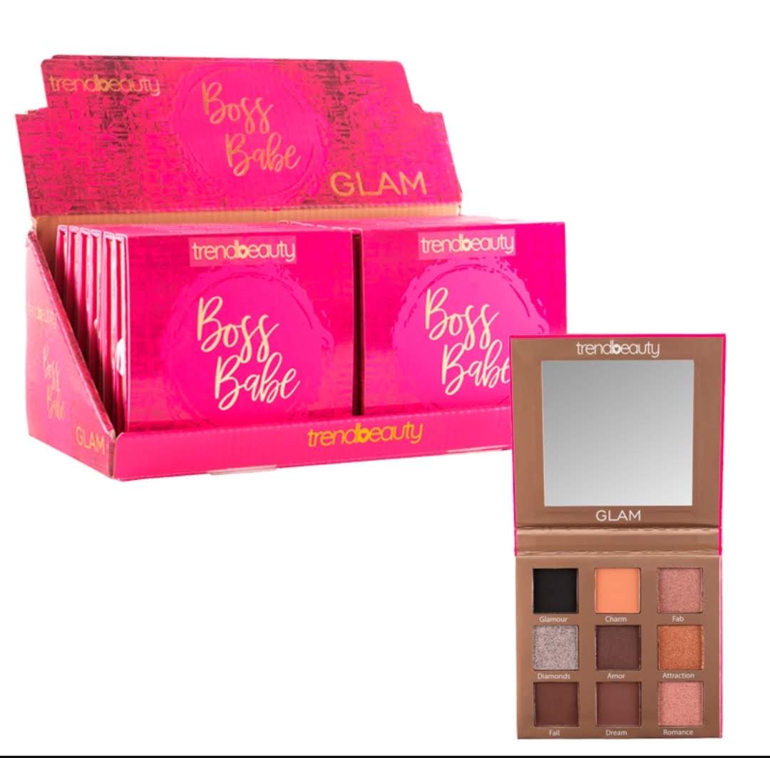 TREND BEAUTY - GLAM EYESHADOW PALETTE - DISPLAY 12 PCS