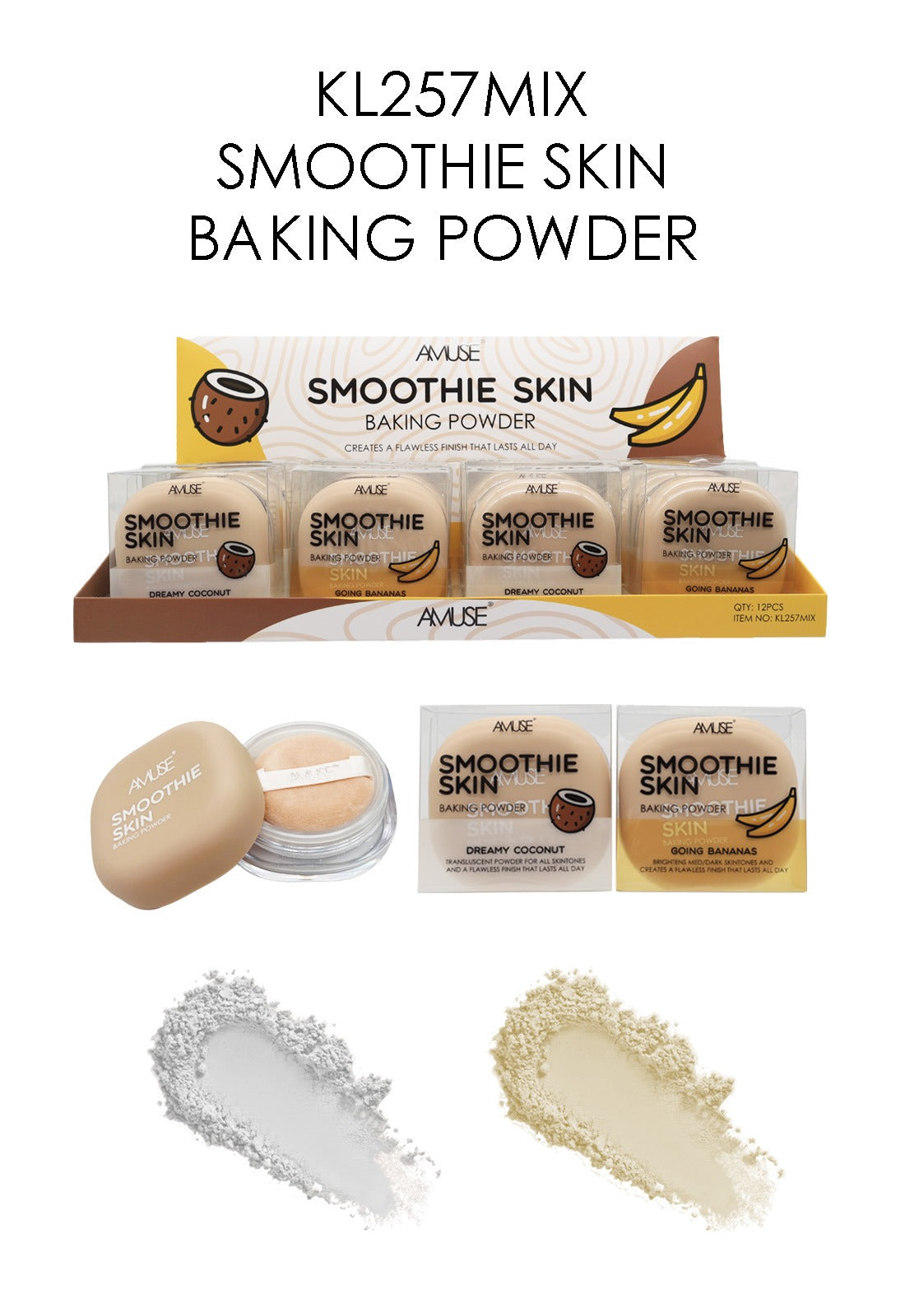 AMUSE - SMOOTHIE SKIN - POLVO PARA HORNEAR - DISPLAY 12 UDS