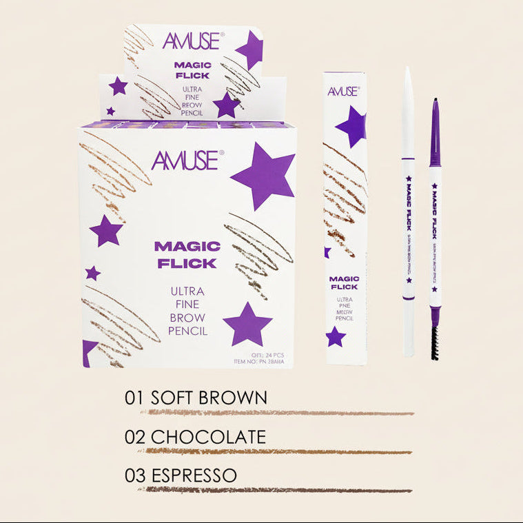 AMUSE - MAGIC FLICK - ULTRA FINE BROW PENCIL - DISPLAY (36PCS)
