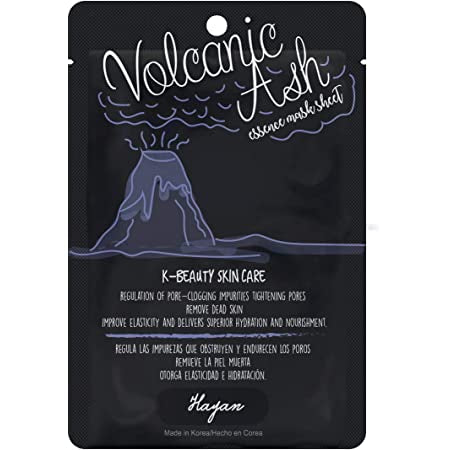 HAYAN K-BEAUTY - HOJA DE MASCARILLA DE ESENCIA DE CENIZA VOLCÁNICA - 10 UDS