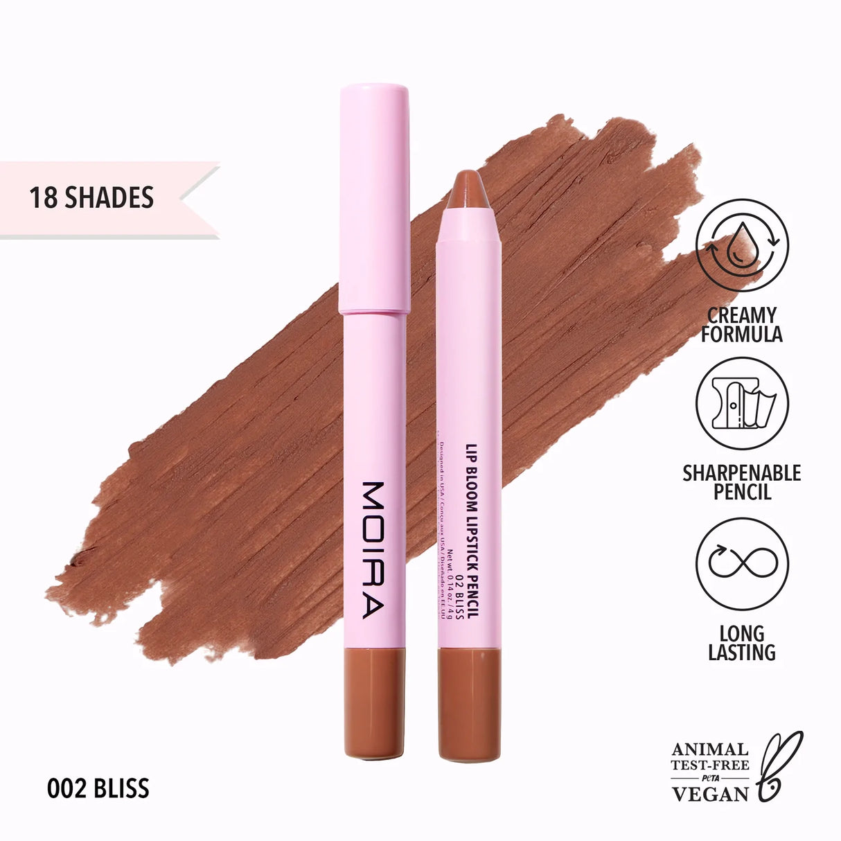 MOIRA - LIP BLOOM LIPSTICK PENCIL MATTE LONG LASTING