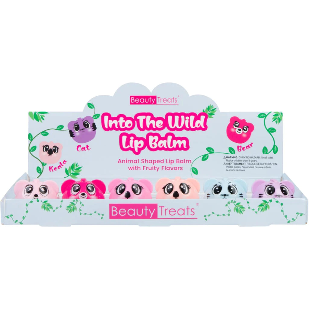 BEAUTY TREATS - INTO THE WILD LIP BALM DISPLAY - 24 PCS