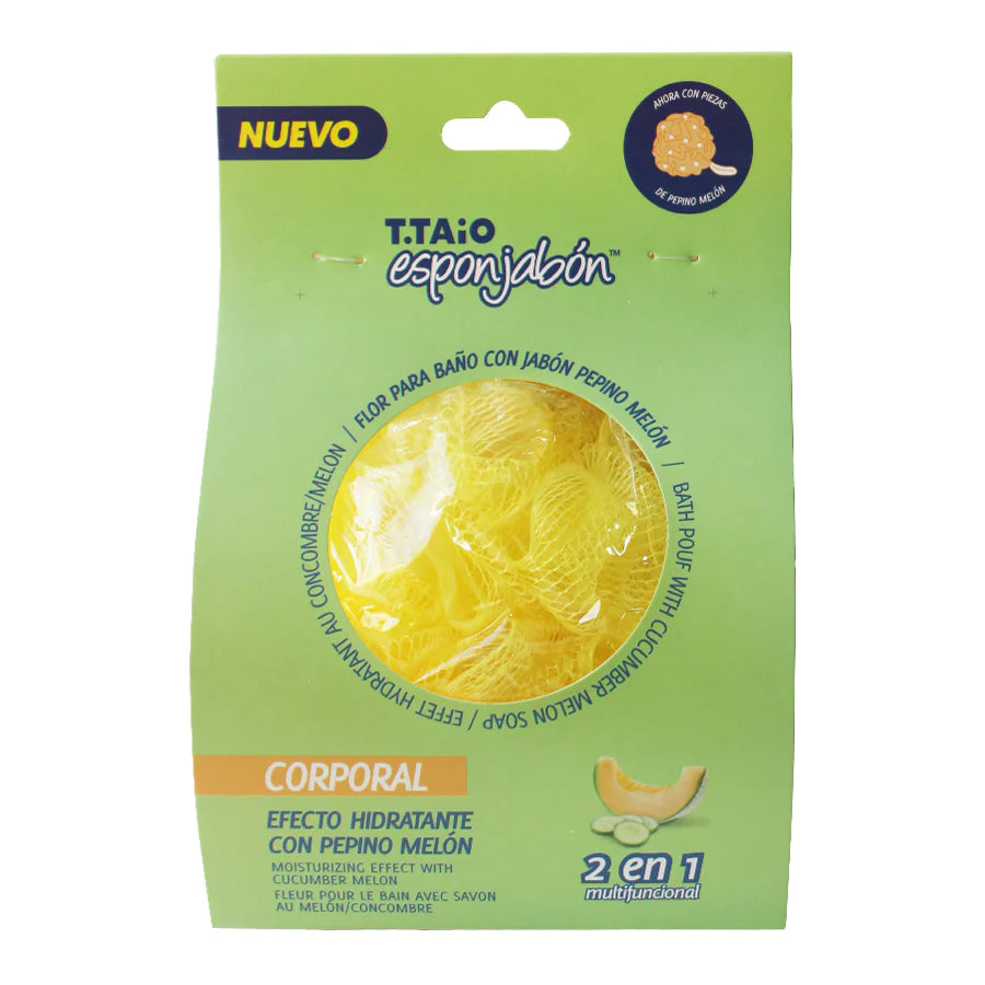 T.TAIO - ESPONJABON CORPORAL EFECTO HIDRATANTE CON PEPINO MELÓN - (1PC)