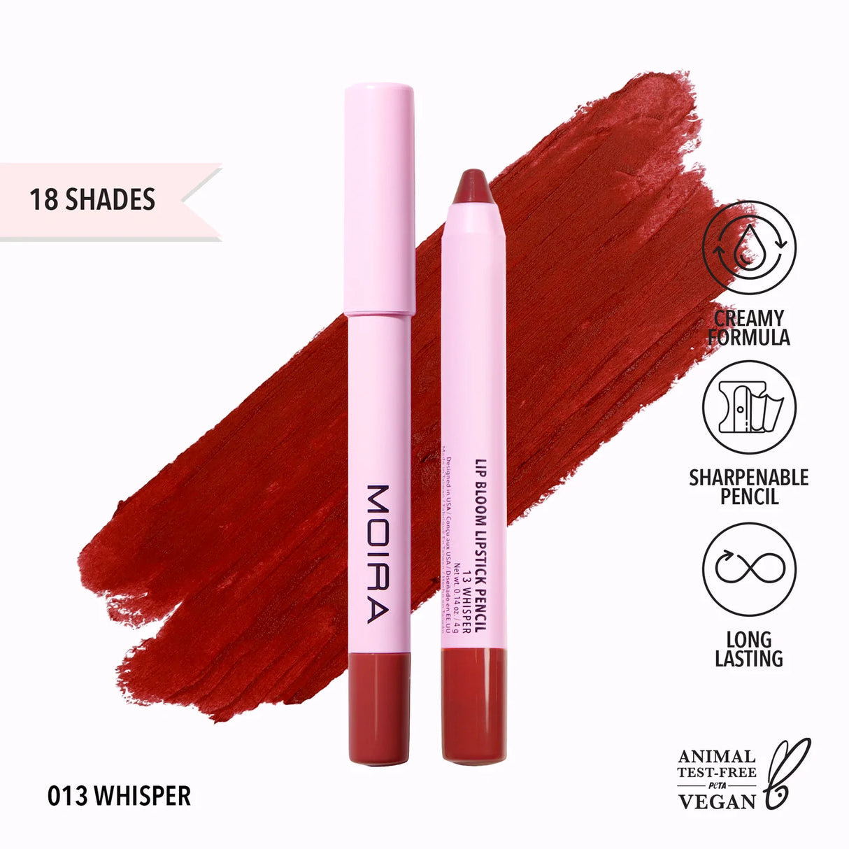 MOIRA - LIP BLOOM LIPSTICK PENCIL MATTE LONG LASTING