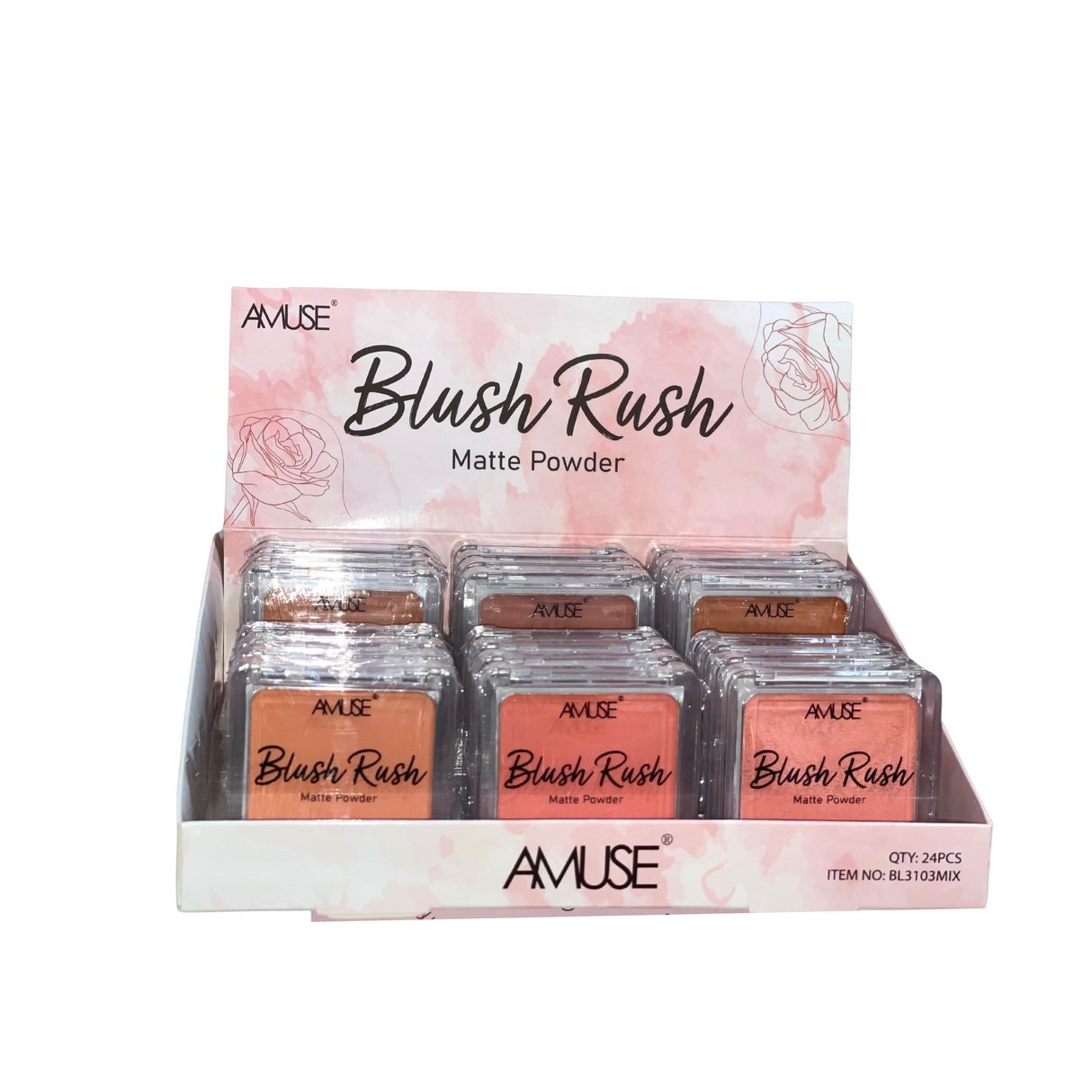 AMUSE - BLUSH RUSH MATTE POWDER - DISPLAY 24PC