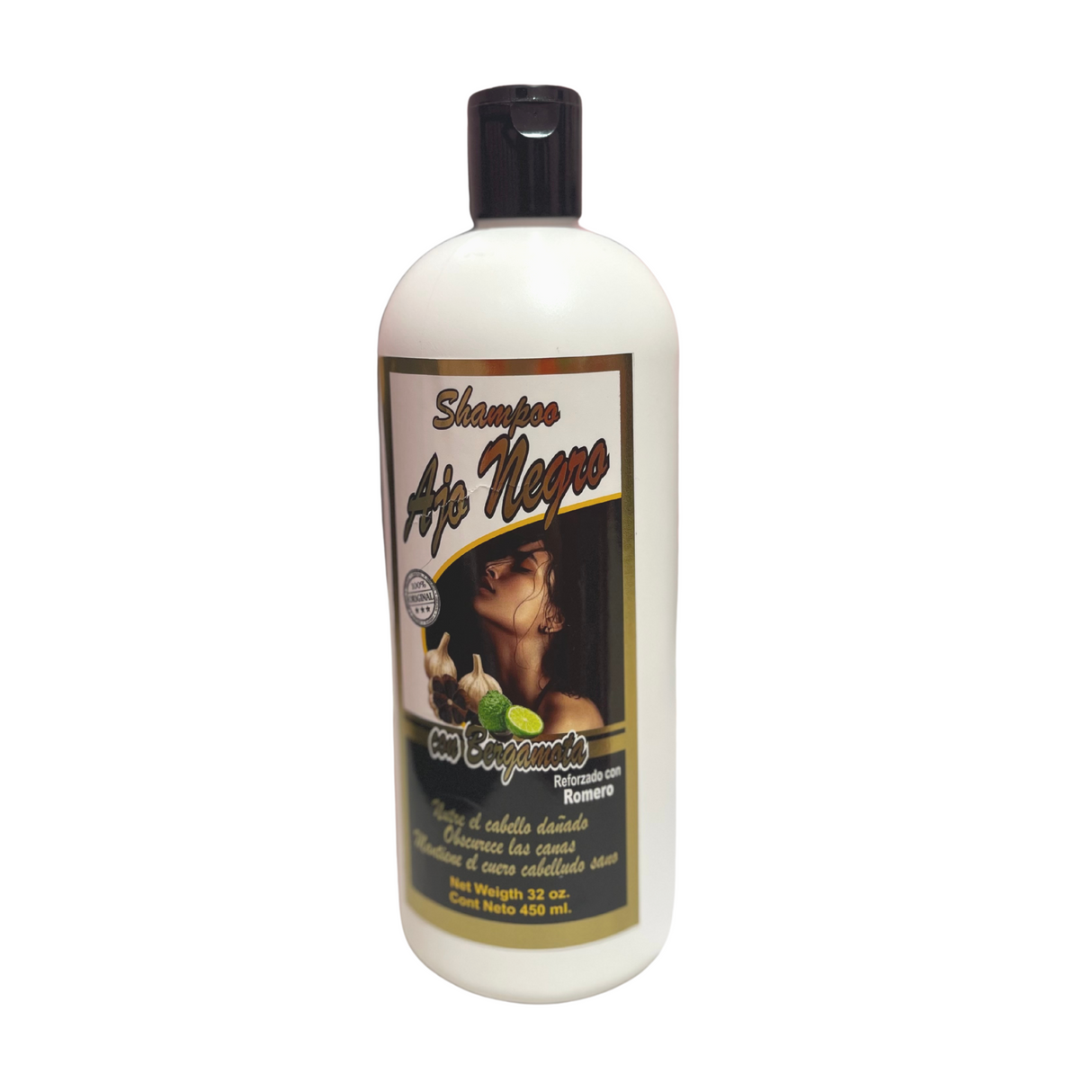 MX- AJO NEGRO CON BERGAMOTA REFORZADO CON ROMERO SHAMPOO- 1PC