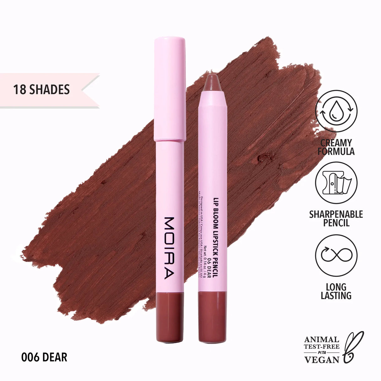 MOIRA - LIP BLOOM LIPSTICK PENCIL MATTE LONG LASTING