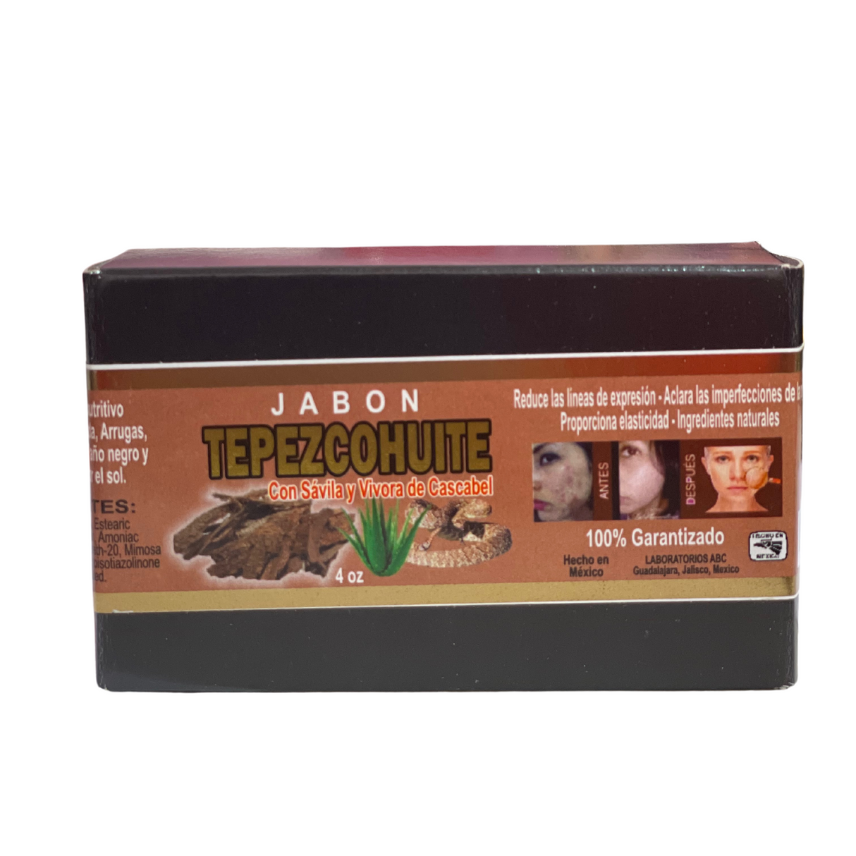 JABON EN BARRA TEPEZCOHUITE CON SAVILA Y VIVORA DE CASCABEL