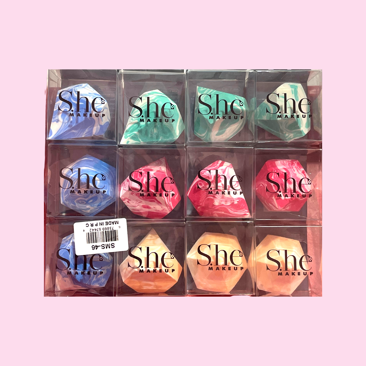 SHE MAKEUP - SMS-46- BLENDING SPONGE- 12PCS