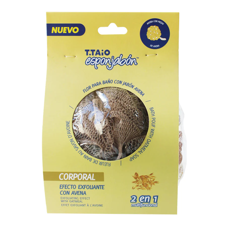 T.TAIO - ESPONJABON CORPORAL EFECTO EXFOLIANTE CON AVENA - (1PC)