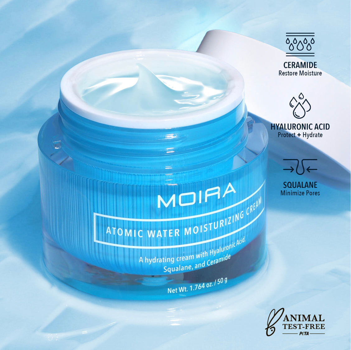 MOIRA - CRÈME HYDRATANTE À L'EAU ATOMIQUE - 3 PCS