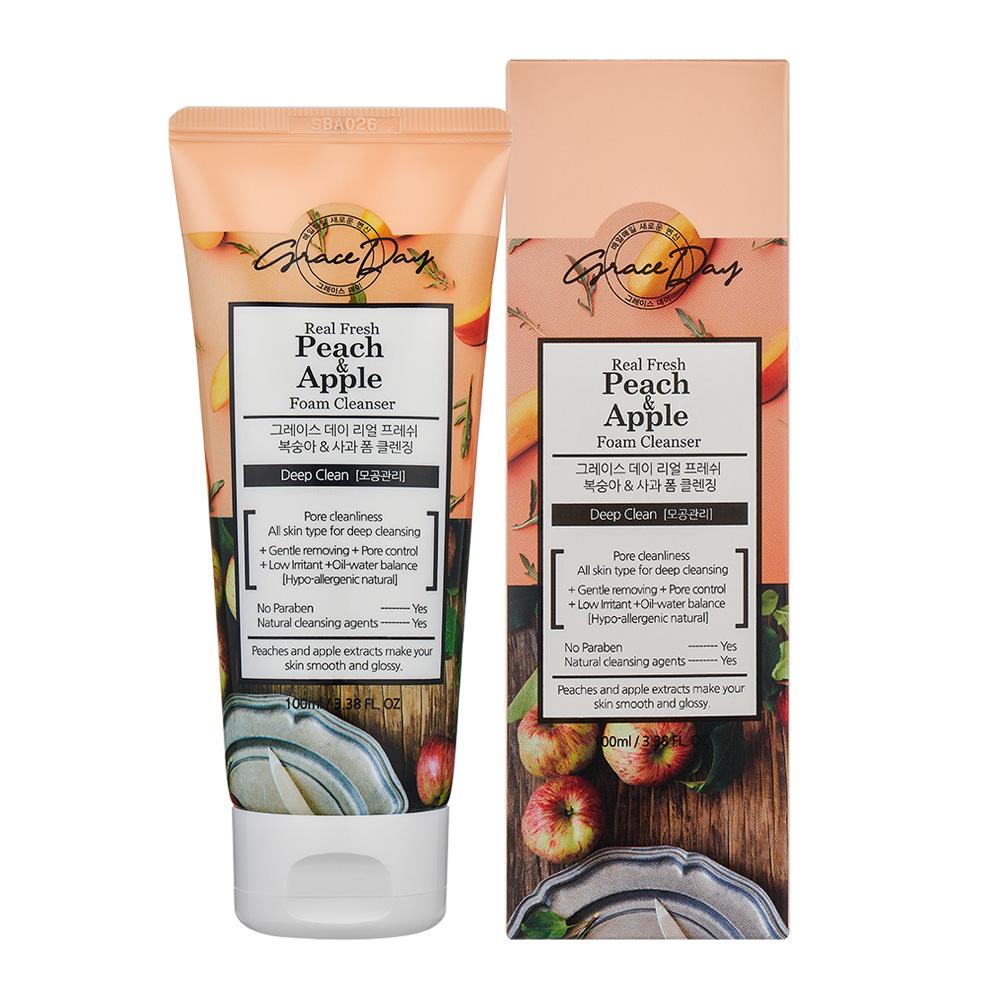 GRACE DAY - REAL FRESH - MOUSSE NETTOYANTE PÊCHE ET POMME 100 ML