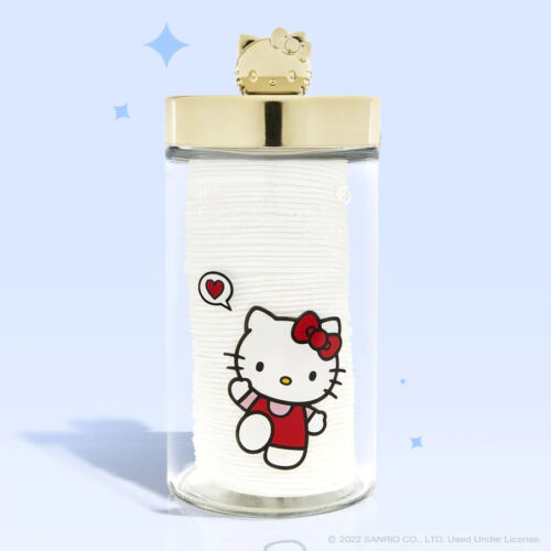 THE CREME SHOP - ENSEMBLE DE POTS RÉUTILISABLES HELLO KITTY CHIC AVEC COTONS (1PC)