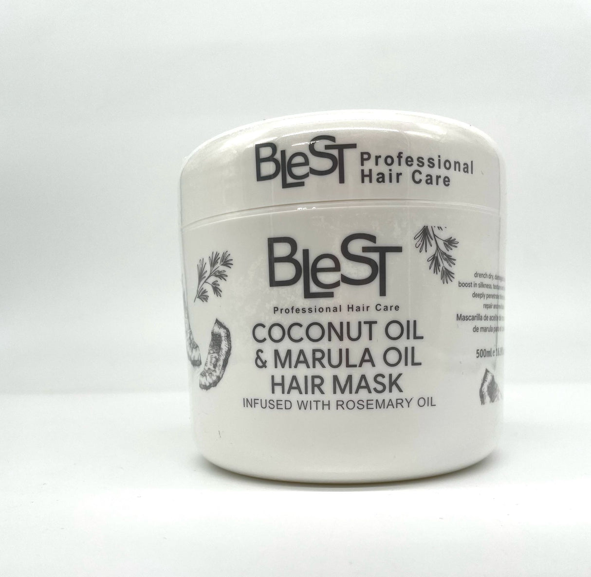 BLEST PROFESSIONAL HAIR CARE - MASQUE CAPILLAIRE À L'HUILE DE COCO ET À L'HUILE DE MARULA 500 ML-(1PC)