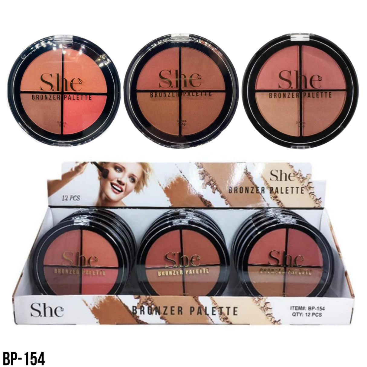 S.HE MAKEUP- BRONZER PALETTE- 12PCS