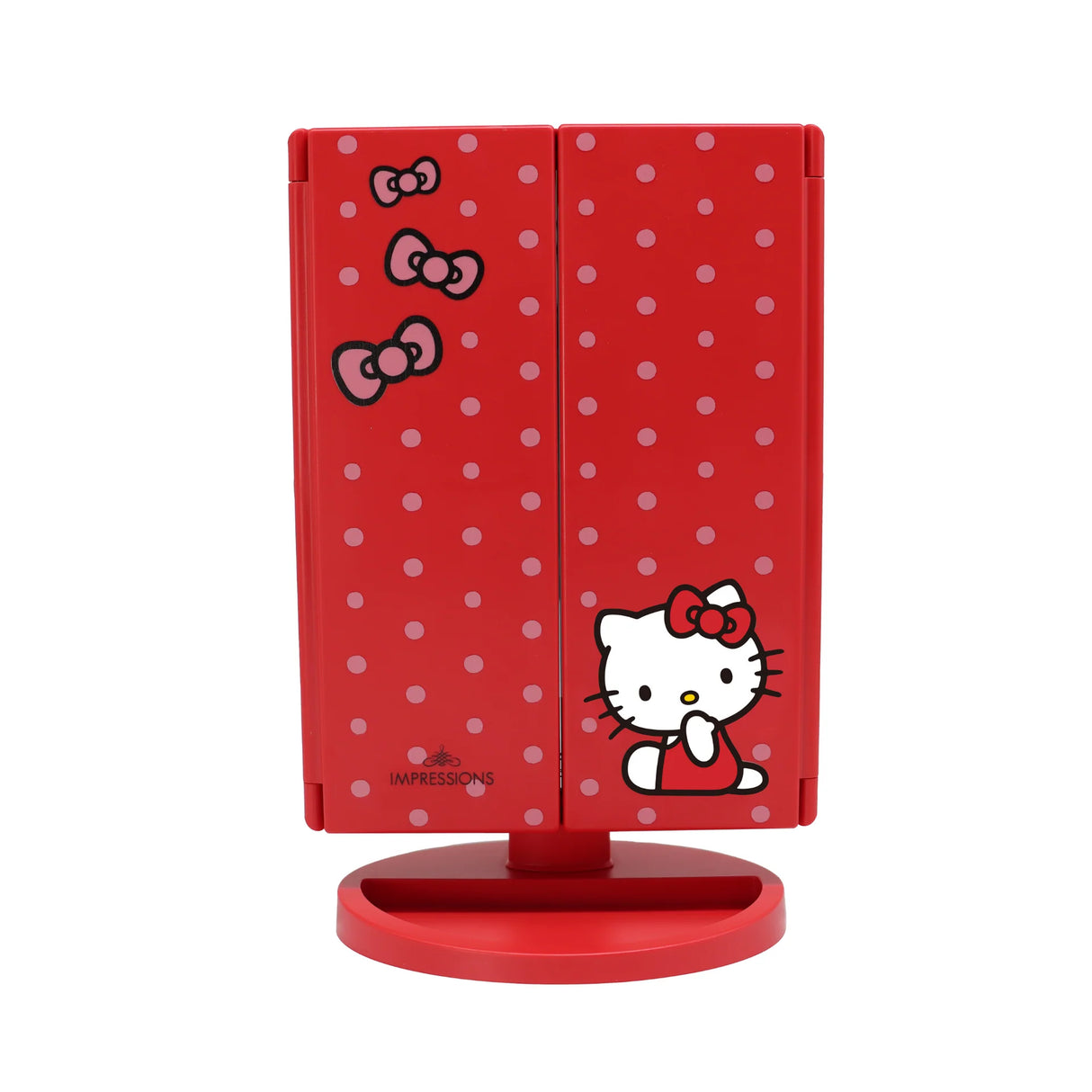 IMPRESSIONS VANITY- HELLO KITTY BOWS- TRIFOLD LED MIRROR- 1PC