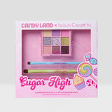 BEAUTY CREATIONS X CANDY LAND- SUGAR HIGH- SHADOW PALETTE & 4PCS EYE BRUSHES SET- 1PC