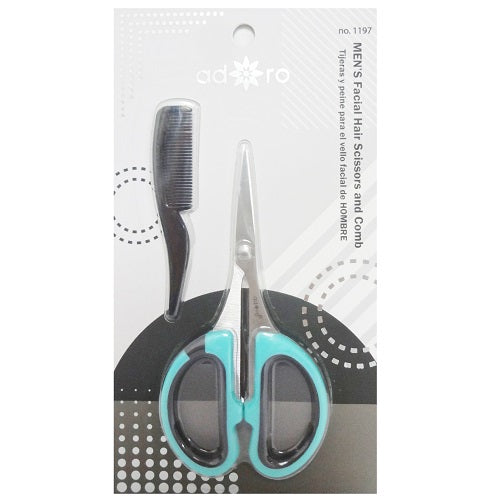 ADORO- MEN'S FACIAL HAIR SCISSORS AND COMB-12PCS