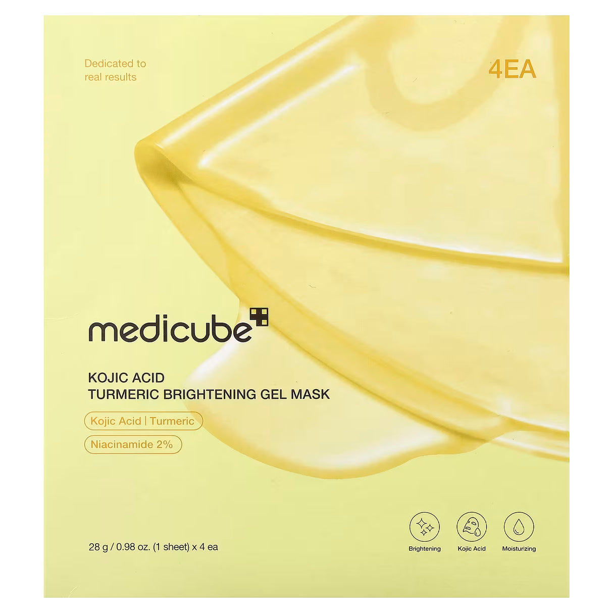 MEDICUBE - KOJIC ACID TURMERIC BRIGHTENING GEL MASK - 1 PACK/PC (4SHEETS)