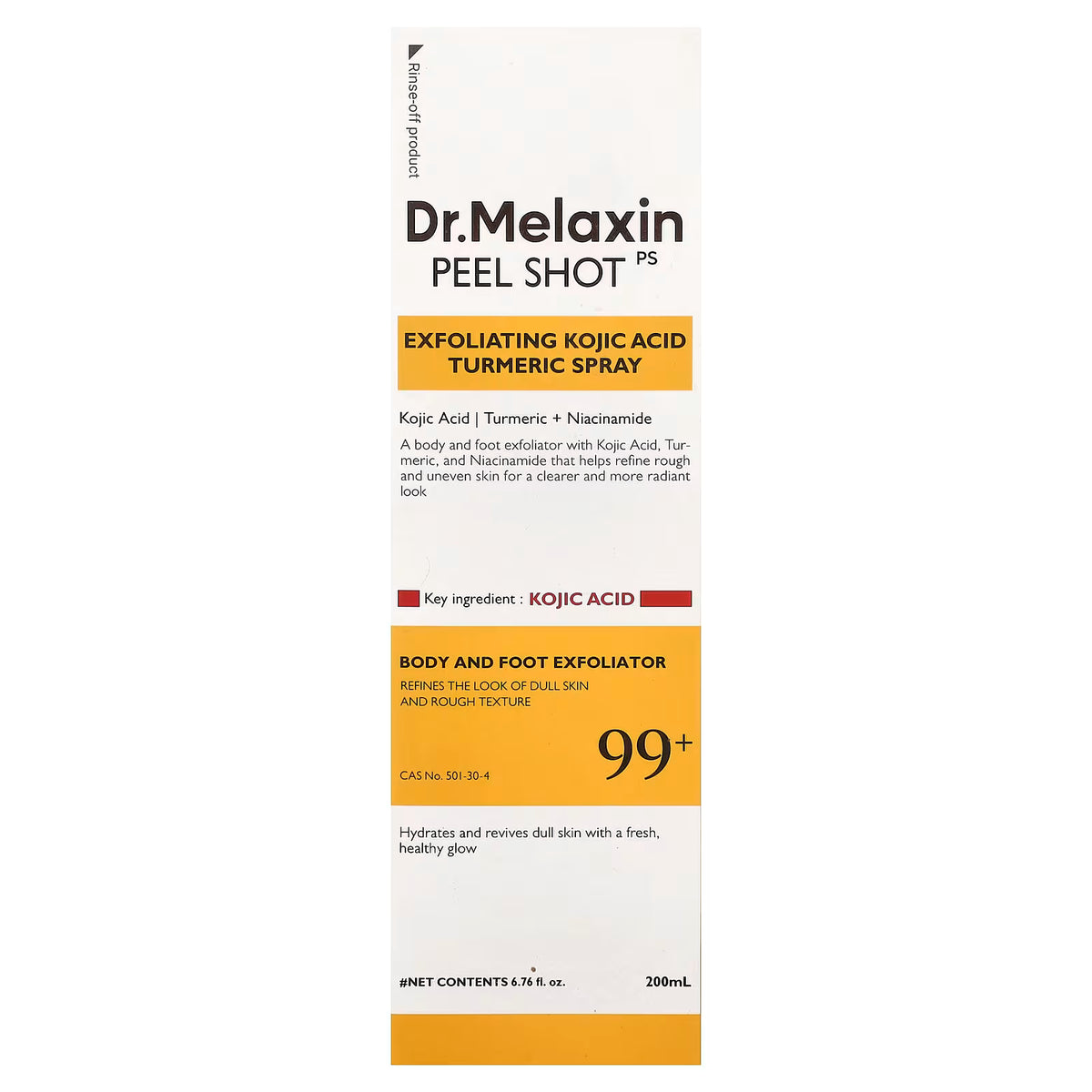 DR. MELAXIN - PEEL SHOT EXFOLIATING KOJIC ACID TURMERIC SPRAY - (1PC)