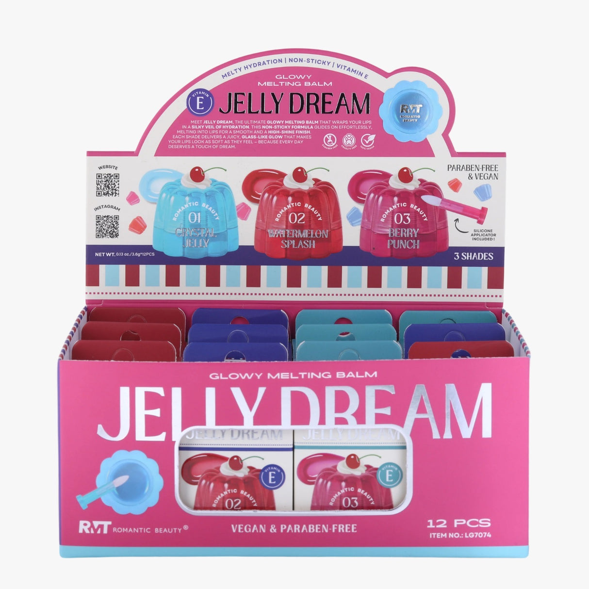 ROMANTIC BEAUTY -  JELLY DREAM GLOWY MELTING BALM (12PCS)