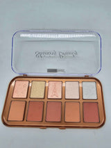 BEAUTY TREATS- BELLEZA BRILLANTE 10 COLORES DESTACADOS Y PALETA DE BRONCE-(1PC)