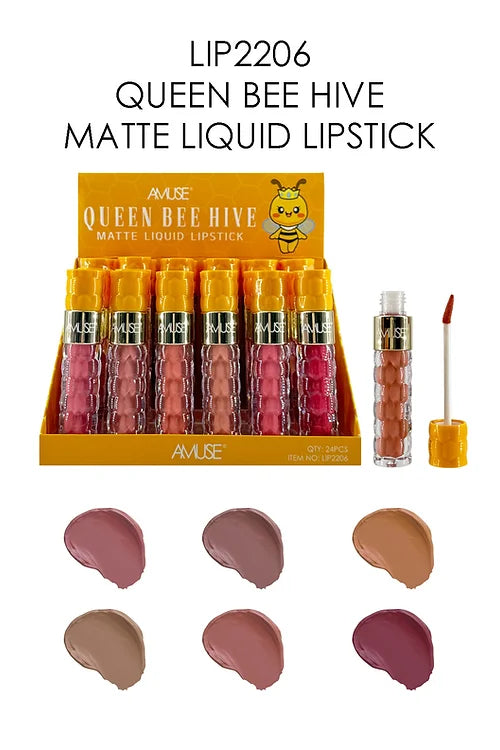 AMUSE- QUEEN BEE HIVE- MATTE LIQUID LIPSTICK- 24 PCS