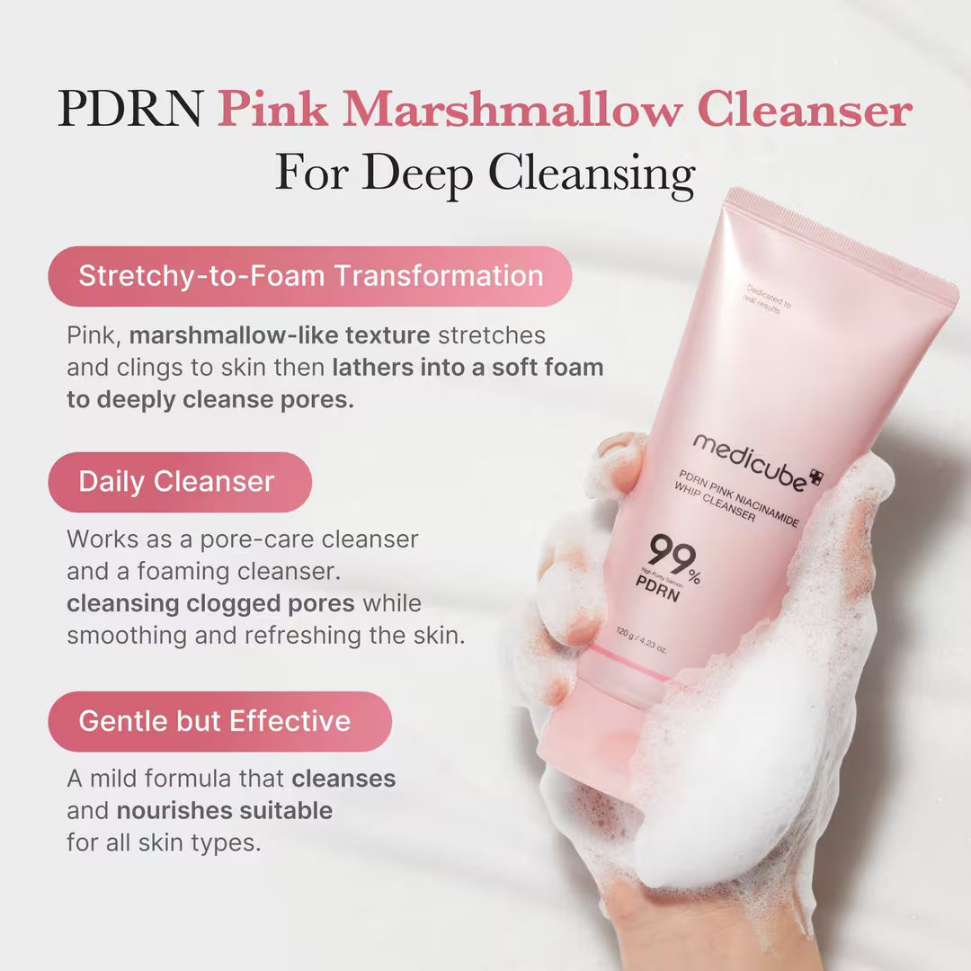 MEDICUBE - PDRN PINK NIACINAMIDE WHIP CLEANSER - (1PC)
