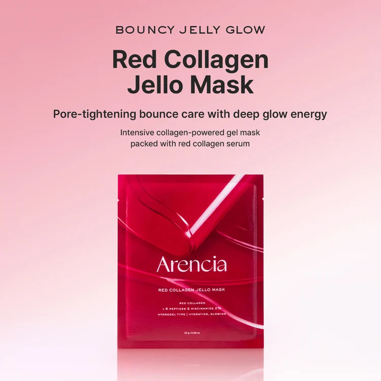 ARENCIA - RED COLLAGEN JELLO MASK - 1 PACK (4 SHEET MASKS)
