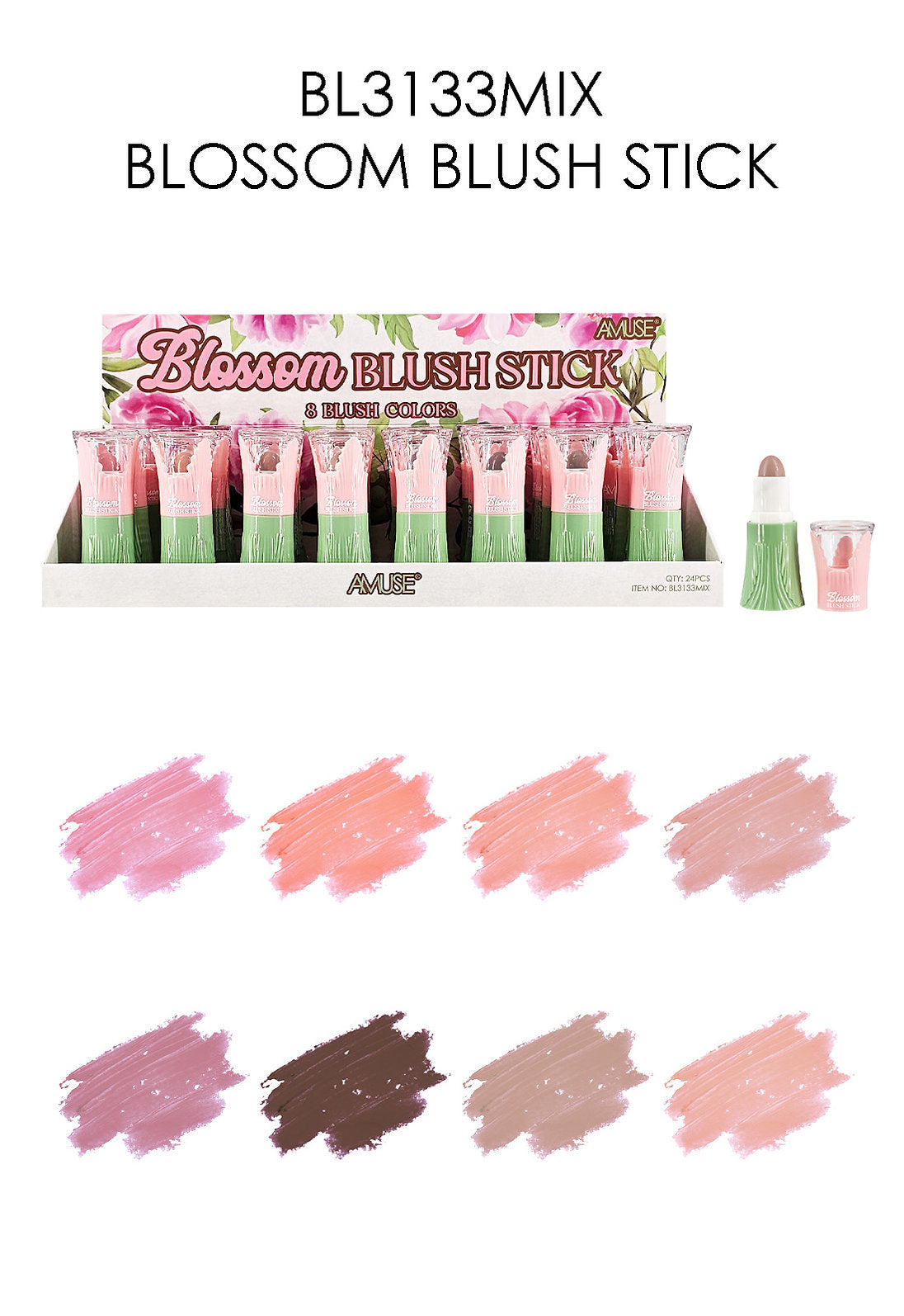 AMUSE- BLOSSOM - BLUSH STICK- 24PCS