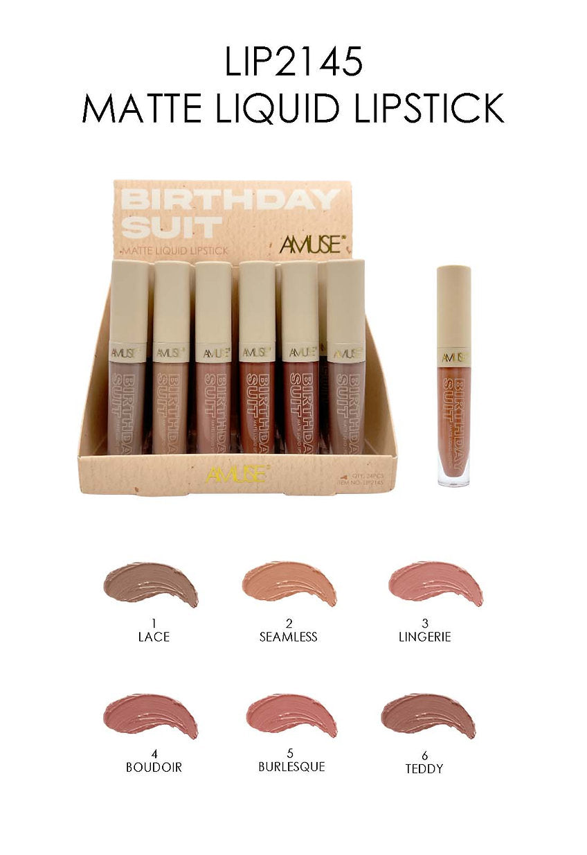 AMUSE- BIRTHDAY SUIT- MATTE LIPSTICK- 24PCS