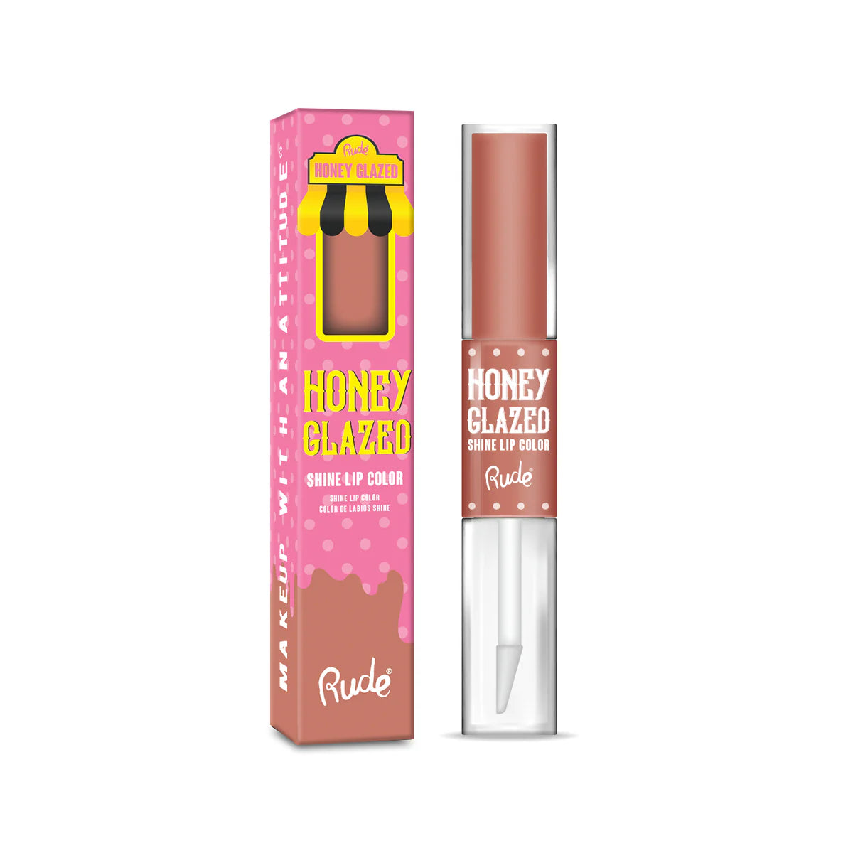 RUDE-HONEY GLAZED- SHINE LIP COLOR- 1 PC