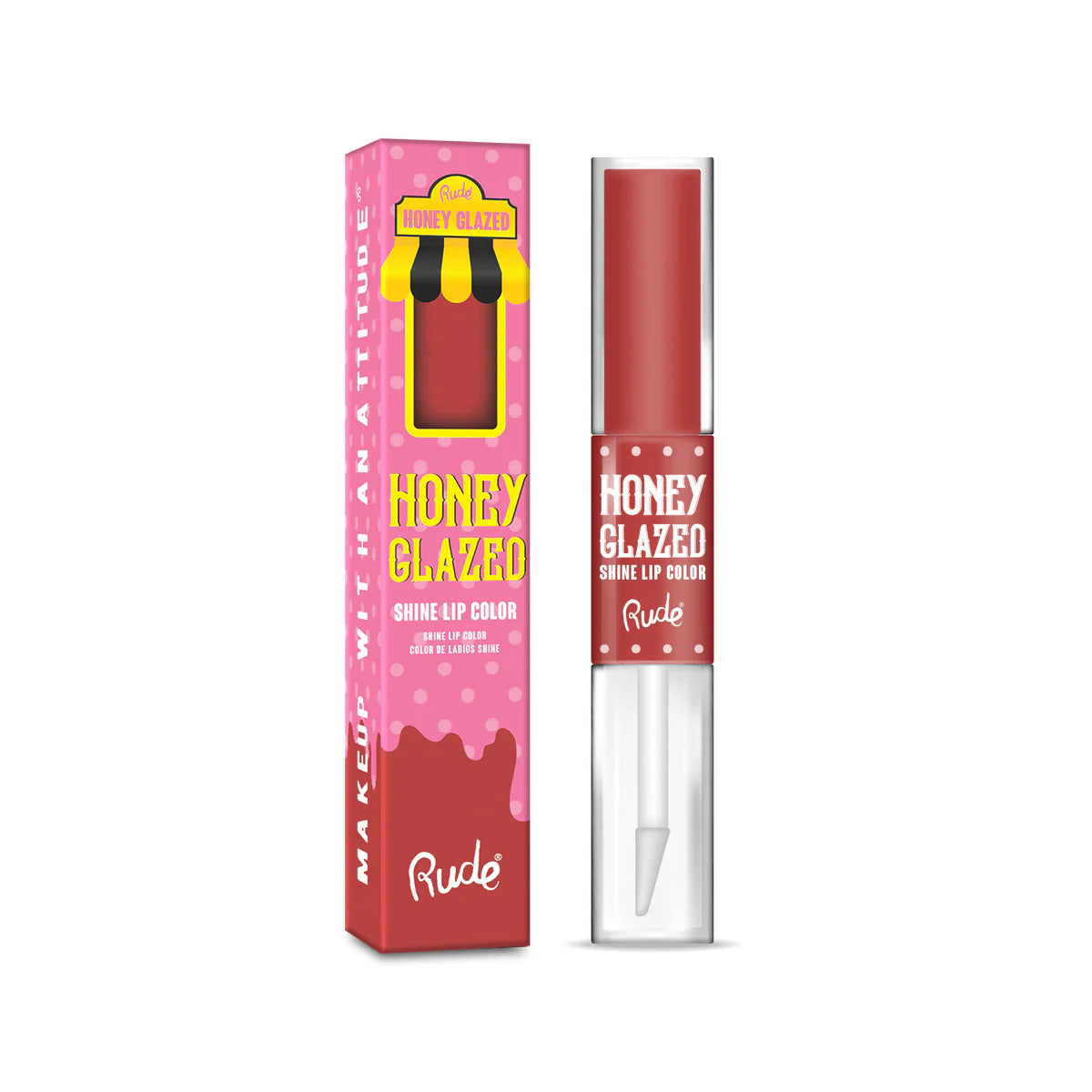 RUDE-HONEY GLAZED- SHINE LIP COLOR- 1 PC