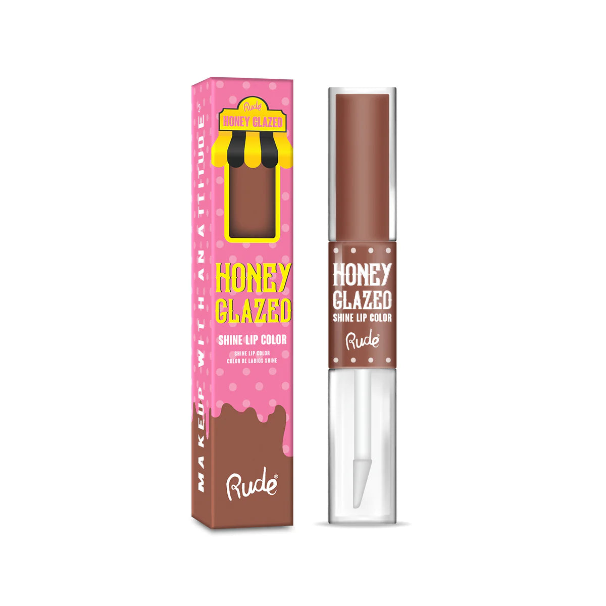 RUDE-HONEY GLAZED- SHINE LIP COLOR- 1 PC