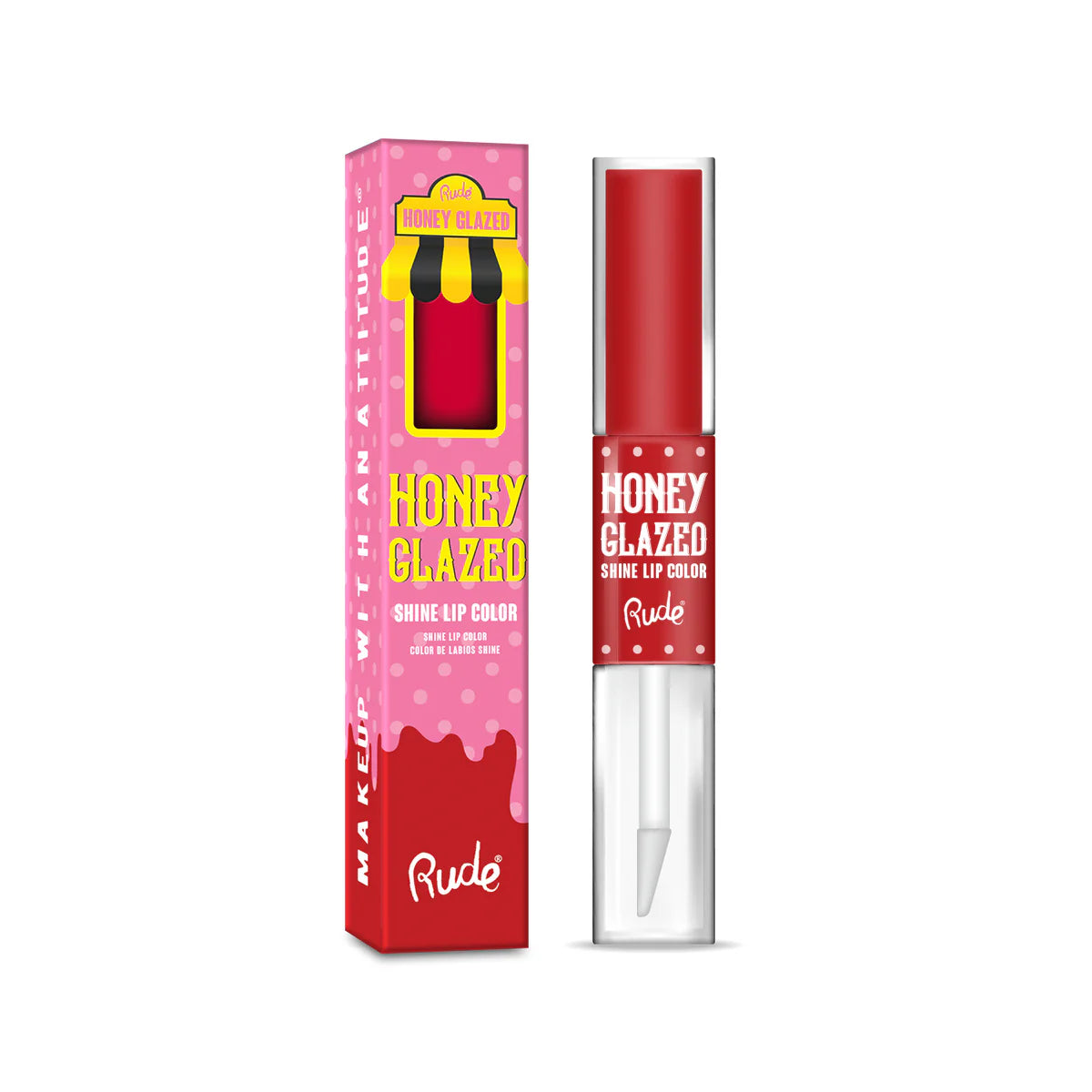 RUDE-HONEY GLAZED- SHINE LIP COLOR- 1 PC