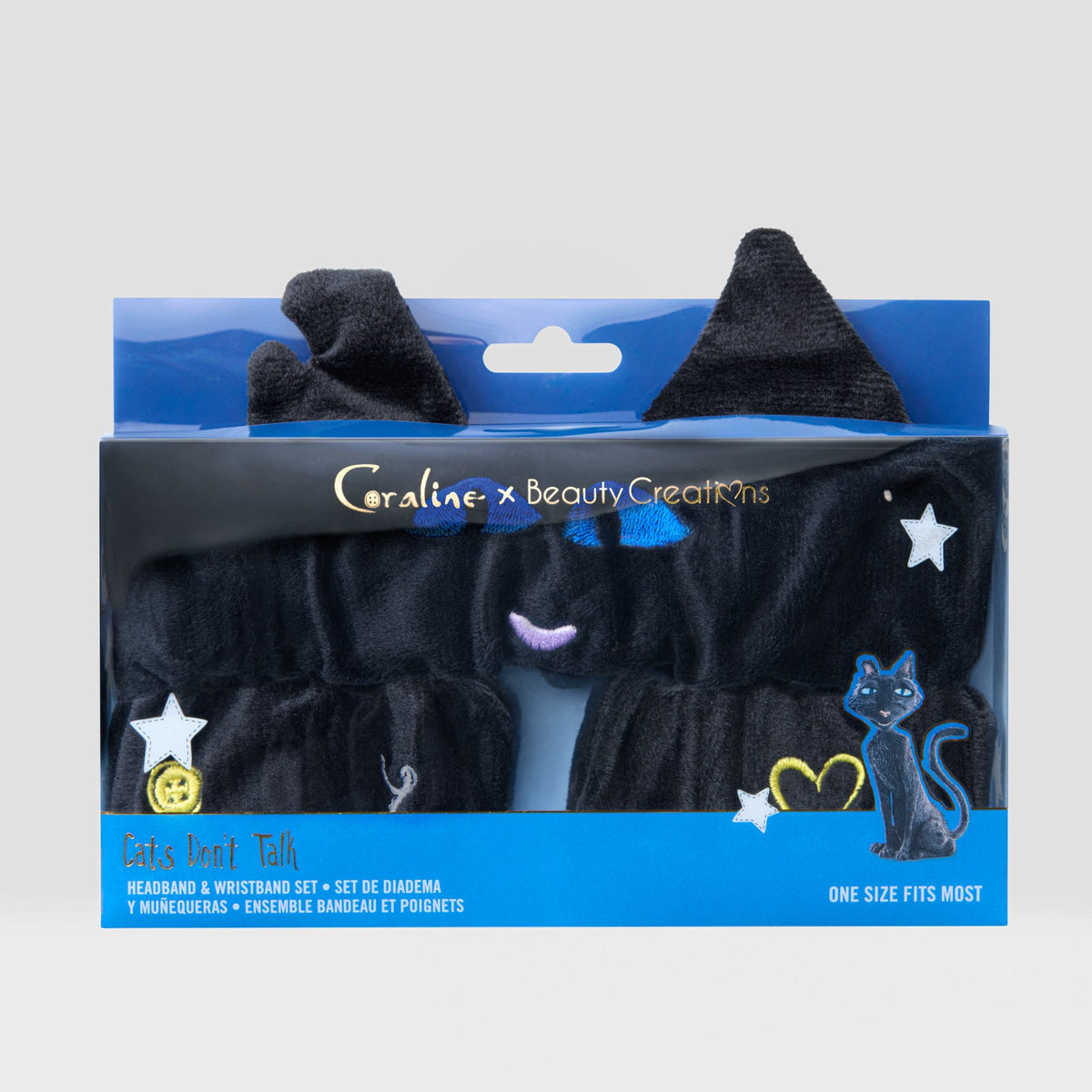 PRE-SALE  - BEAUTY CREATIONS X CORALINE - CATS DON'T TALK HEAD & WRISTBAND SET - (1PC)