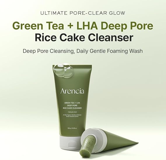 ARENCIA - GREEN TEA + LHA DEEP PORE RICE CAKE CLEANSER - (1PC)