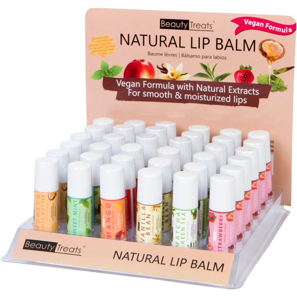 BEAUTY TREATS - NATURAL LIP BALM - DISPLAY 36PC