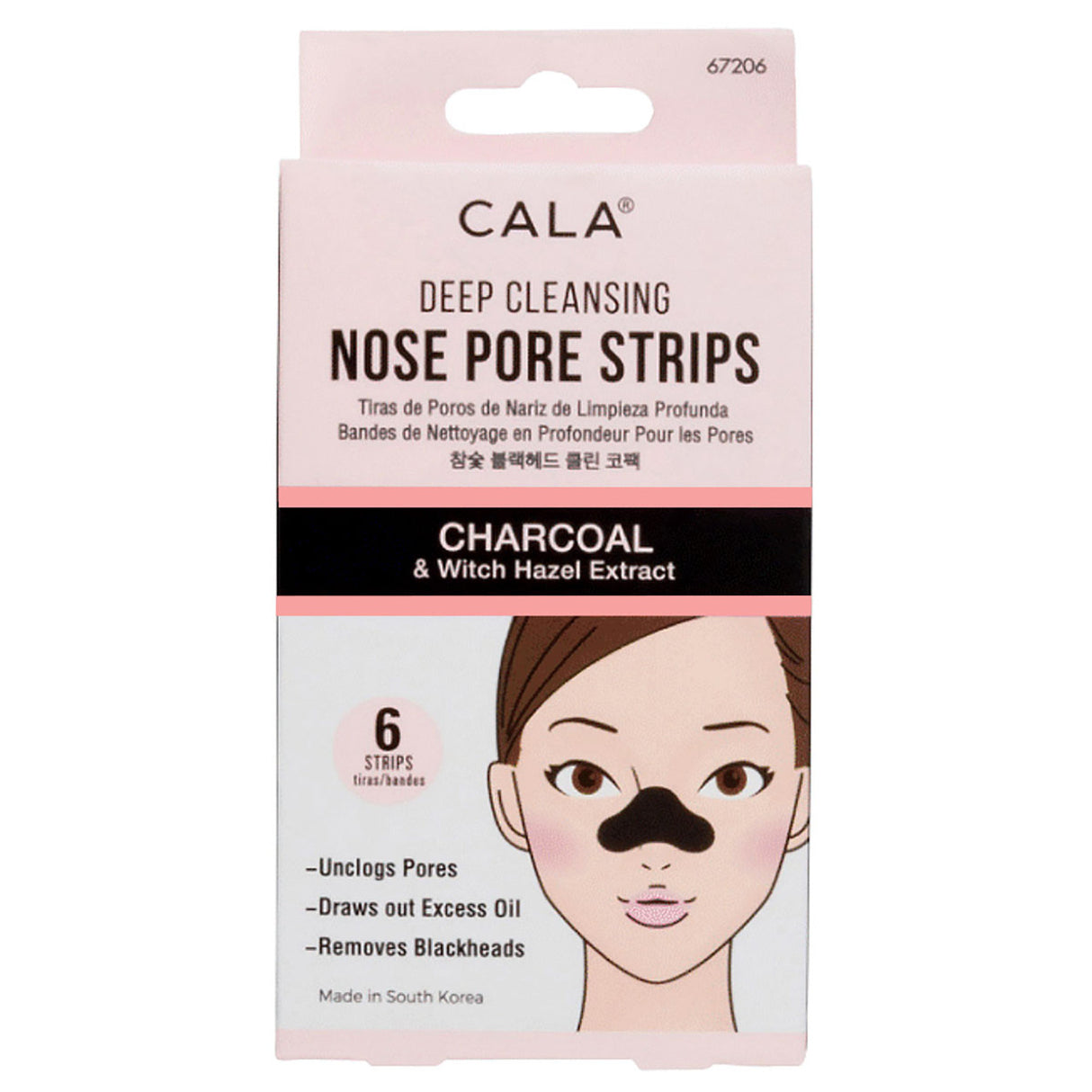 CALA- CHARCOAL NOSE PORE STRIPS- 6PCS