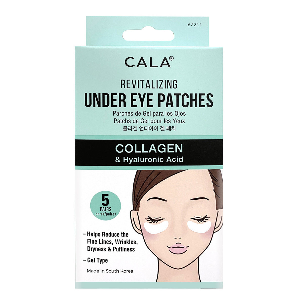 CALA- UNDER EYE PATCHES: COLLAGEN & HYALURONIC ACID- 6PCS