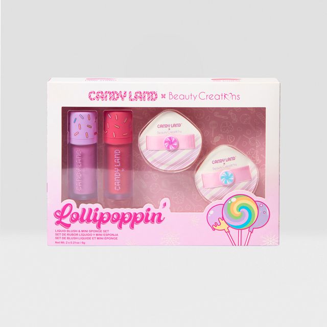 BEAUTY CREATIONS X CANDY LAND- LOLLIPOPPIN'- LIQUID BLUSH & MINI SPONGE SET- 1PC