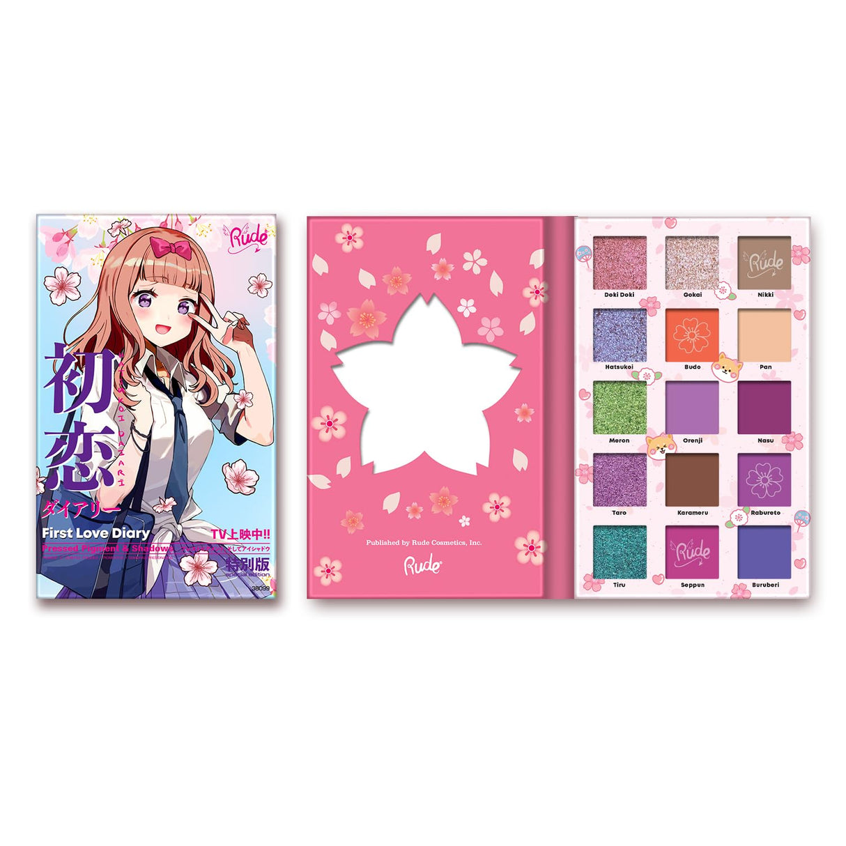 RUDE- MANGA COLLECTION -PRESSED PIGMENTS & SHADOWS-FIRST LOVE DIARY