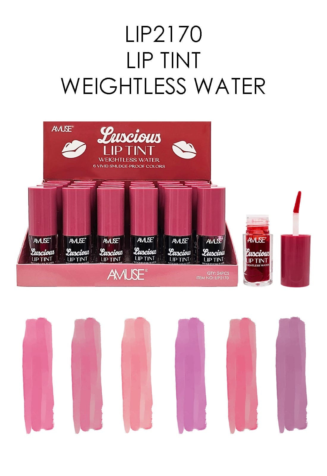 AMUSE- LUSCIOUS- LIP TINT- 24PCS