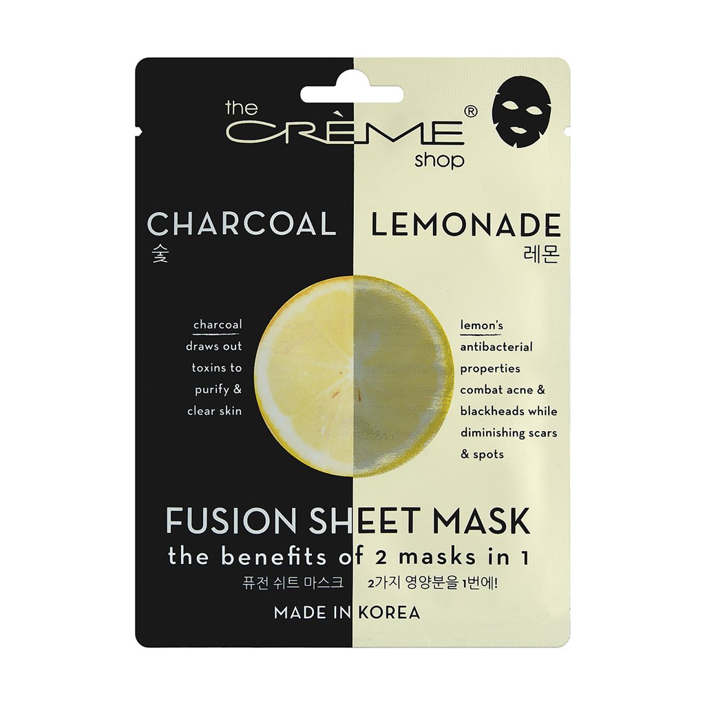 THE CREMÈ SHOP - CHARCOAL & LEMON FUSION SHEET MASK - (6PCS)