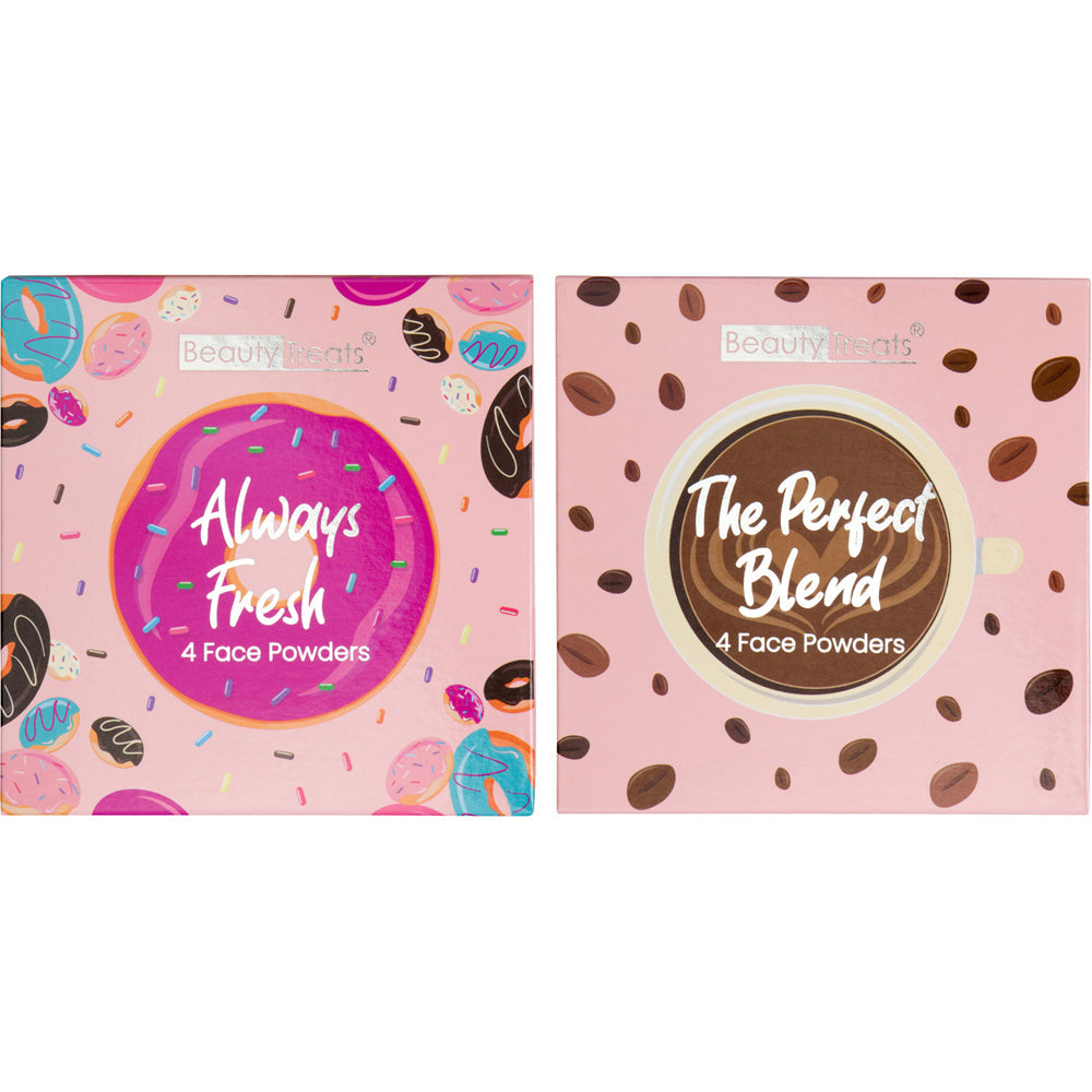 BEAUTY TREATS - BUT FIRST, COFFEE & DONUT - 4 FACE POWDERS - DISPLAY 12PC