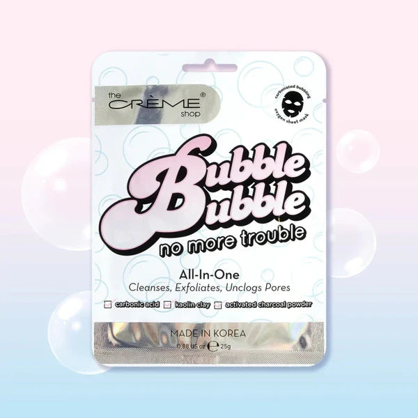 THE CREME SHOP- BUBBLE BUBBLE NO MORE TROUBLE- SHEET MASK- 6PCS PACK