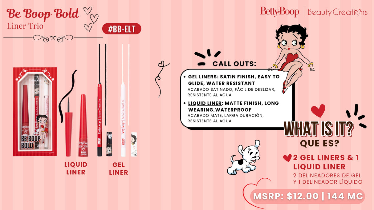 BEAUTY CREATIONS x BETTY BOOP - BE BOOP BOLD - LINER TRIO (1PC)