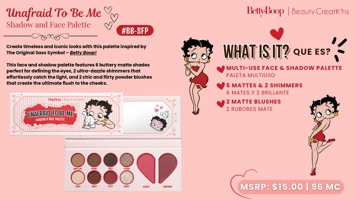 BEAUTY CREATIONS x BETTY BOOP - UNAFRAID TO BE ME - SHADOW AND FACE PALETTE (1PC)