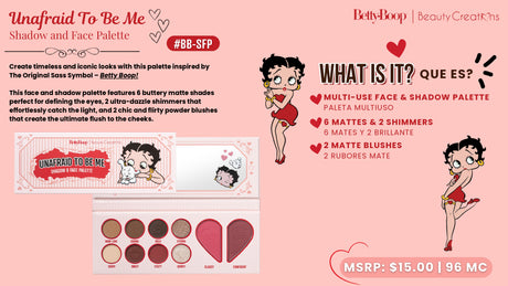 BEAUTY CREATIONS x BETTY BOOP - UNAFRAID TO BE ME - SHADOW AND FACE PALETTE (1PC)